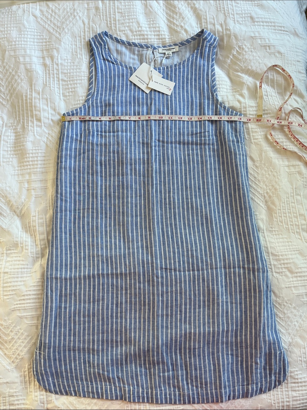 beachlunchlounge Blue & White Striped Sleeveless Mini Dress